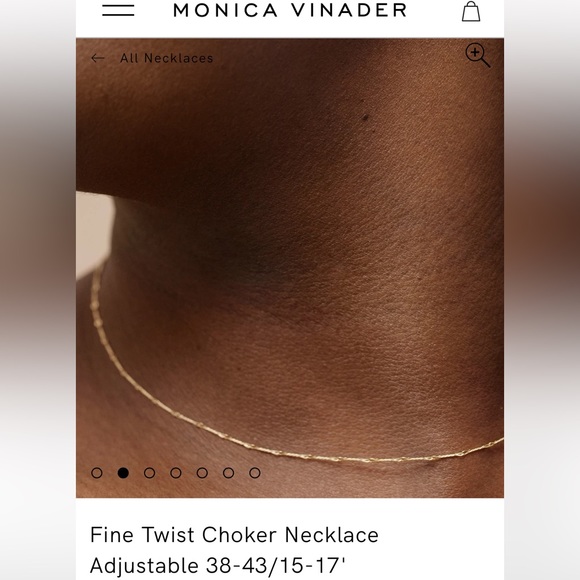Monica Vinader Fine Twist Choker Necklace Adjustable 38-43/15-17' - Picture 3 of 4